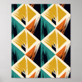Interlocking Triangles with Brush Stroke Accents ポスター (正面)