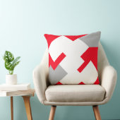 Interlocking White Squares on a Red Background クッション (椅子)