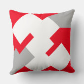 Interlocking White Squares on a Red Background クッション (裏面)