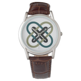 Interlocking X Classic Brown Leather Strap Watch 腕時計