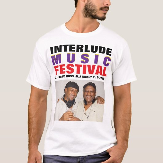 INTERLUDE MUSICフェスティバル。メンズベーシックTシャツ Tシャツ (正面)