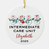 Intermediate Care Unit Cute Snowflake Nurse  セラミックオーナメント (正面)