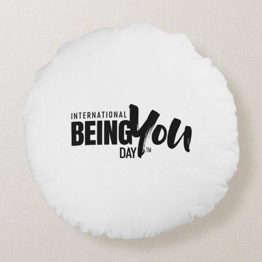 International Being You Day Quotes ラウンドクッション (裏面)