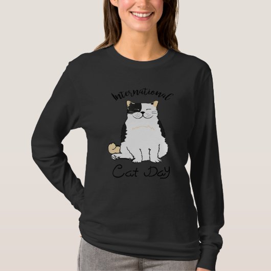 International Cat Day  Cat  For Men Women Tシャツ (正面)