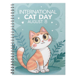 International Cat Day Cute Whimsical Cat Art ノートブック