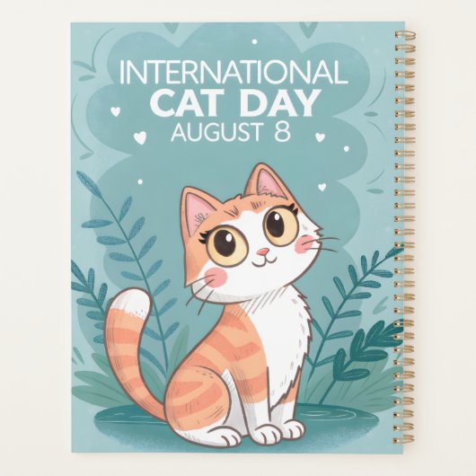 International Cat Day Cute Whimsical Cat Art プランナー手帳 (裏面)