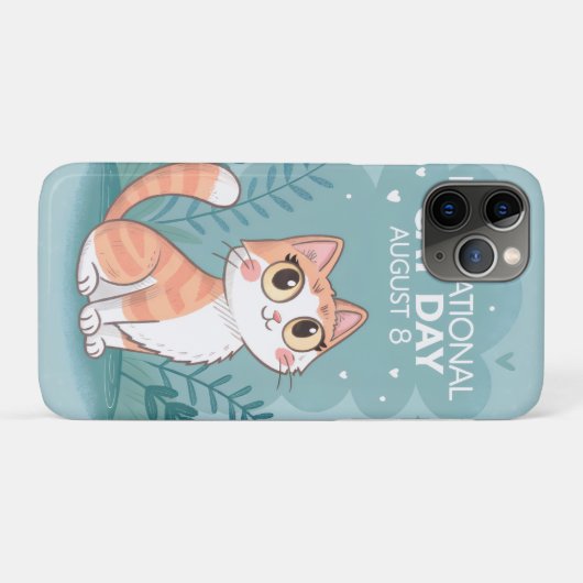 International Cat Day Cute Whimsical Cat Art Case-Mate iPhoneケース (裏面(横))