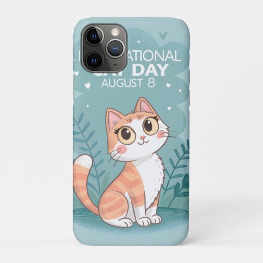 International Cat Day Cute Whimsical Cat Art Case-Mate iPhoneケース (裏)