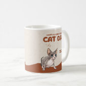 International Cat Day Sphynx Celebration Art コーヒーマグカップ (正面右)