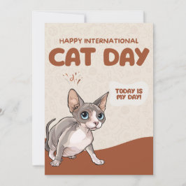 International Cat Day Sphynx Celebration Art シーズンカード