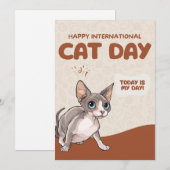 International Cat Day Sphynx Celebration Art シーズンカード (正面/裏面)