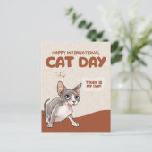 International Cat Day Sphynx Celebration Art シーズンポストカード (スタンド正面)