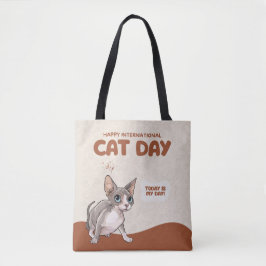 International Cat Day Sphynx Celebration Art トートバッグ