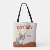 International Cat Day Sphynx Celebration Art トートバッグ (裏面)