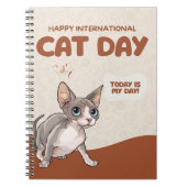 International Cat Day Sphynx Celebration Art ノートブック (正面)