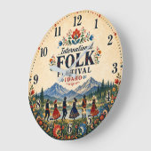 International Folk Festival Idaho ラージ壁時計 (傾斜)