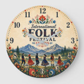 International Folk Festival Idaho ラージ壁時計 (正面)