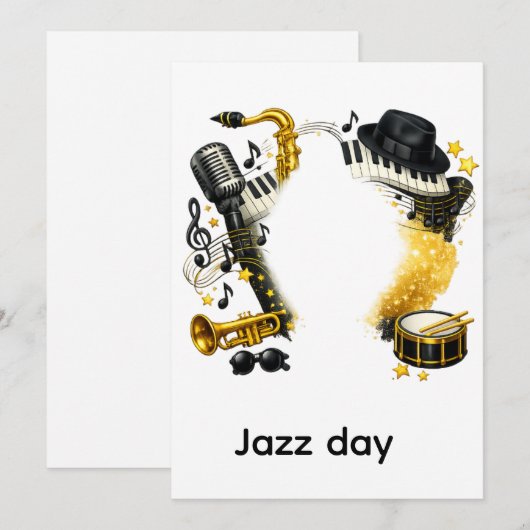 international jazz day 招待状 (正面/裏面)
