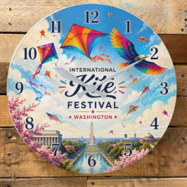 International Kite Festival Washington ラージ壁時計
