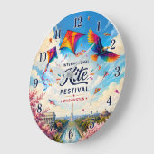 International Kite Festival Washington ラージ壁時計 (傾斜)