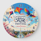 International Kite Festival Washington ラージ壁時計 (正面)
