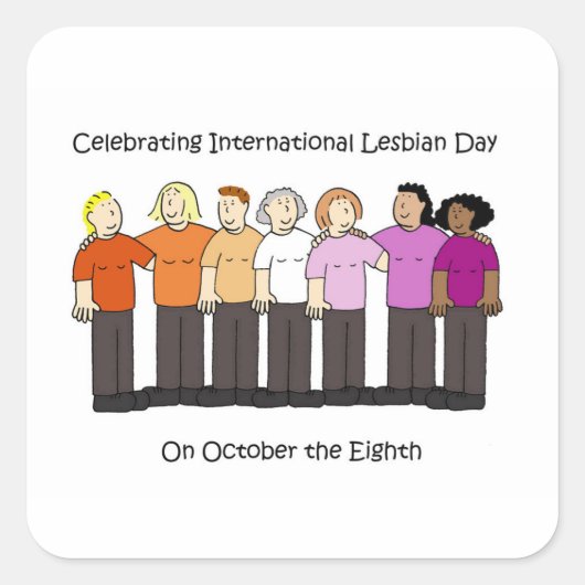 International Lesbian Day October 8th スクエアシール (正面)