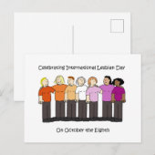International Lesbian Day October 8th ポストカード (正面/裏面)