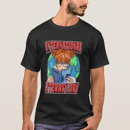 International Literacy Day September 8th Teacher R Tシャツ (正面)