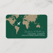 International Travel Agent World Map dark-green 名刺 (正面)