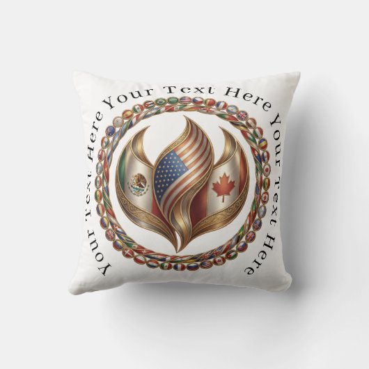 International Unity Flame with World Flags Emblem  クッション (裏面)
