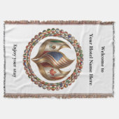 International Unity Flame with World Flags Emblem  スローブランケット (正面)