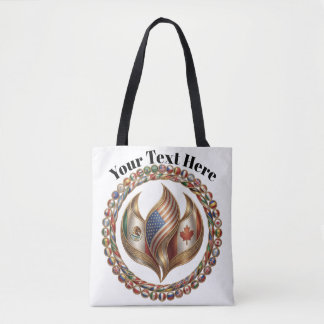 International Unity Flame with World Flags Emblem トートバッグ