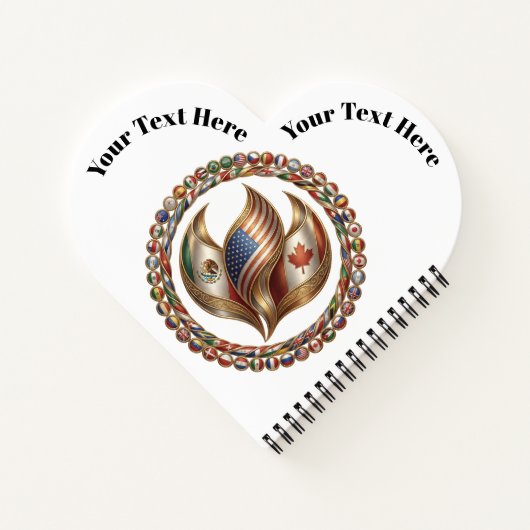 International Unity Flame with World Flags Emblem  ノートブック (裏面)