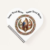 International Unity Flame with World Flags Emblem ノートブック (正面)