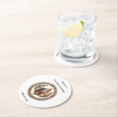 International Unity Flame with World Flags Emblem  ラウンドペーパーコースター (インサイチュ)