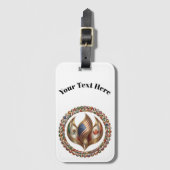 International Unity Flame with World Flags Emblem  ラゲッジタグ (正面縦)