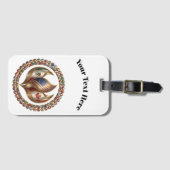 International Unity Flame with World Flags Emblem  ラゲッジタグ (正面横)