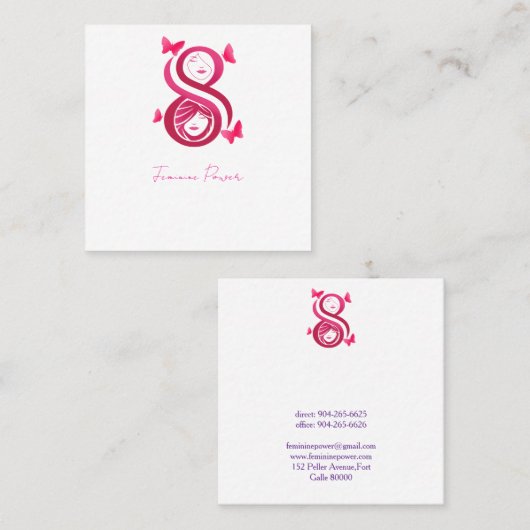 , International Women’s Day スクエア名刺 (正面/裏面)