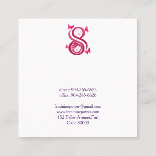 , International Women’s Day スクエア名刺 (裏面)