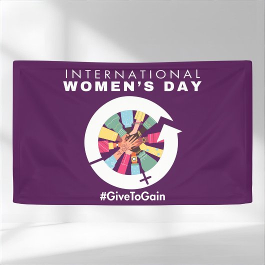 International Women’s Day 2026 Give To Gain 横断幕