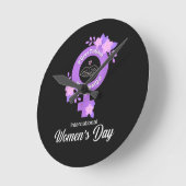 International Women’s Day March 8 ラウンド壁時計 (傾斜)