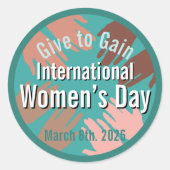 International Women’s Day March 8th. 2026 ラウンドシール (正面)