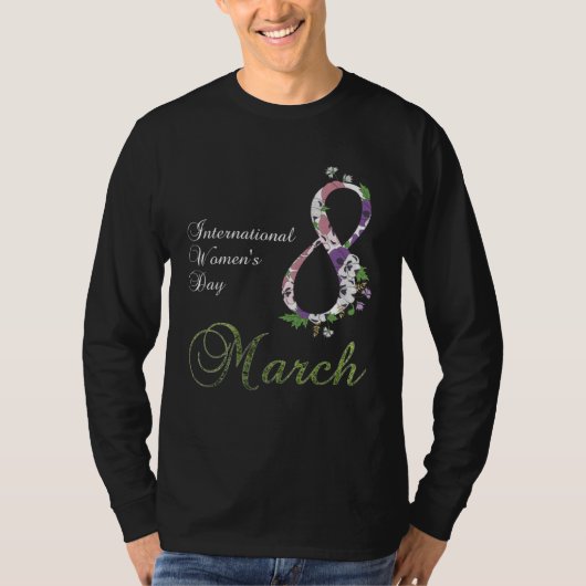 International Women s Day Pansy Flower March 8 202 Tシャツ (正面)