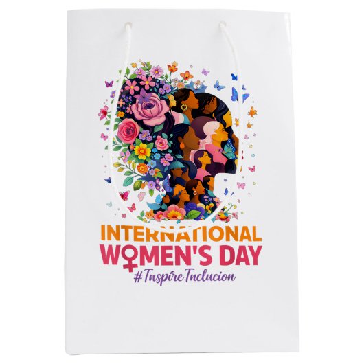 International Women's Day ミディアムペーパーバッグ (正面)