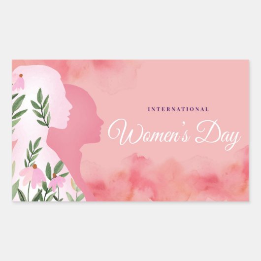 International Women's Day 長方形シール (正面)