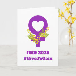 International Women's Day 2026 IWD Give To Gain カード