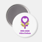 International Women's Day 2026 IWD Give To Gain マグネット (正面/裏面)