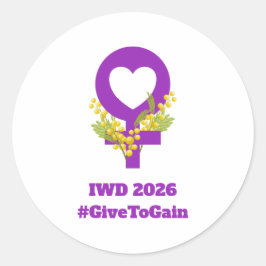 International Women's Day 2026 IWD Give To Gain ラウンドシール