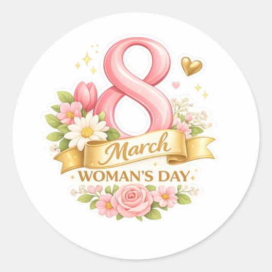 International Women's Day celebration ラウンドシール (正面)