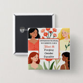 International Women's Day Forging Gender Equality 缶バッジ (正面&裏面)